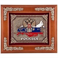 Панно "Россия" 34x28 см орех